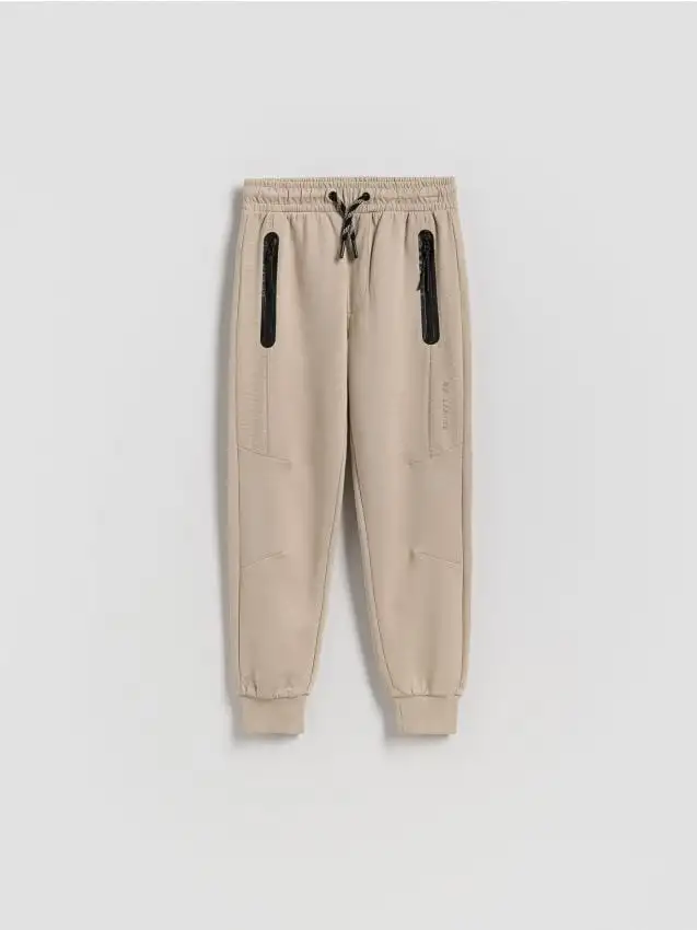 Pantaloni jogger in cotone Colore beige