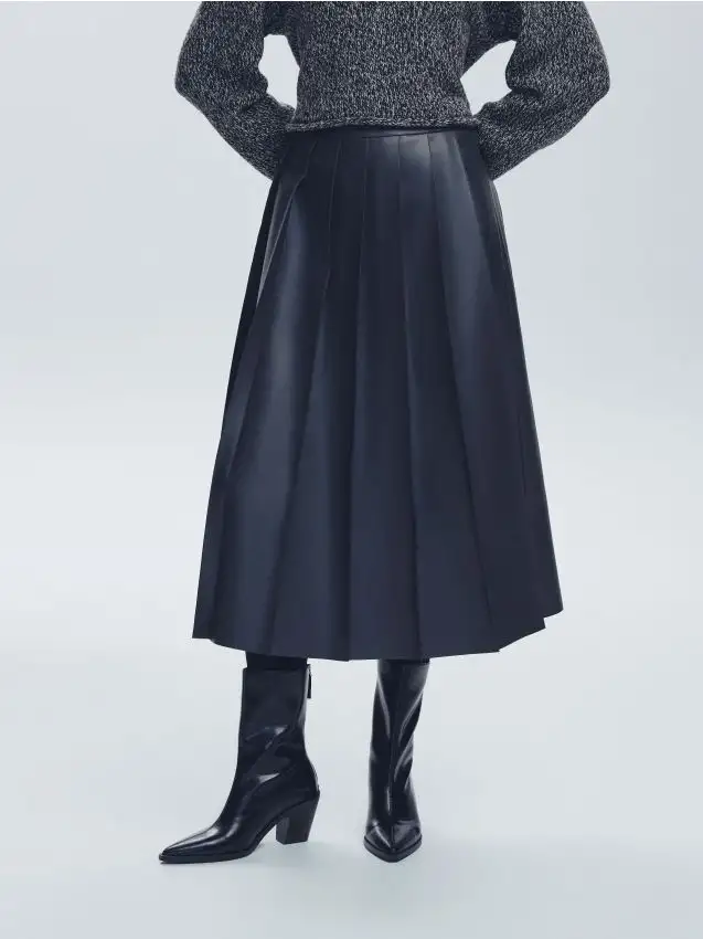 Gonna midi plissettata Colore antracite