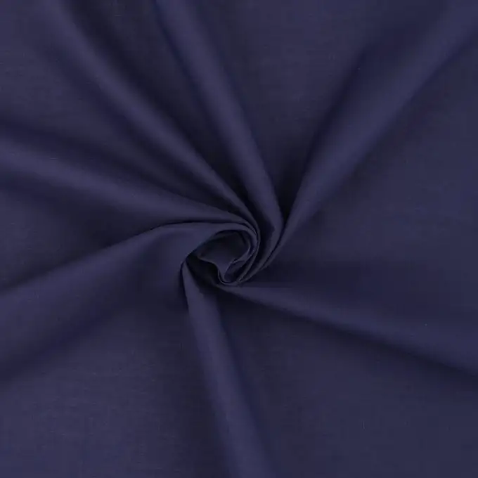 Tessuto velo di cotone tinta unita blu scuro