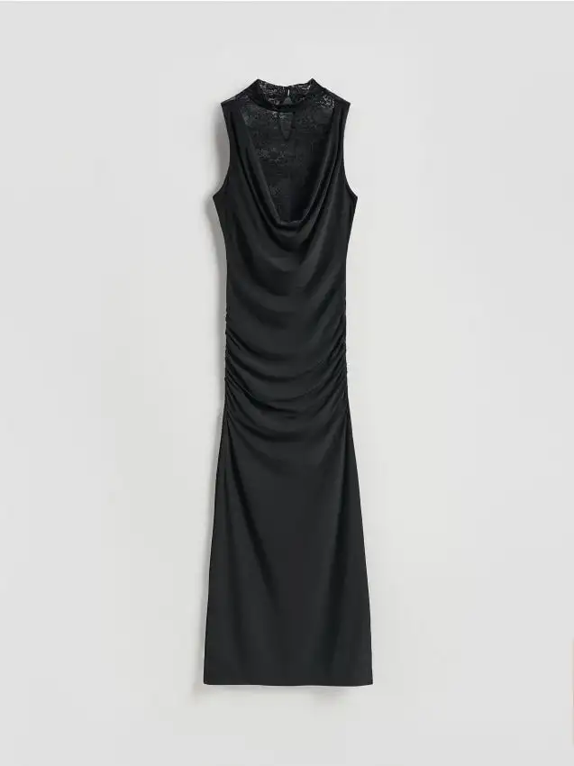 Maxi abito con pizzo Colore nero