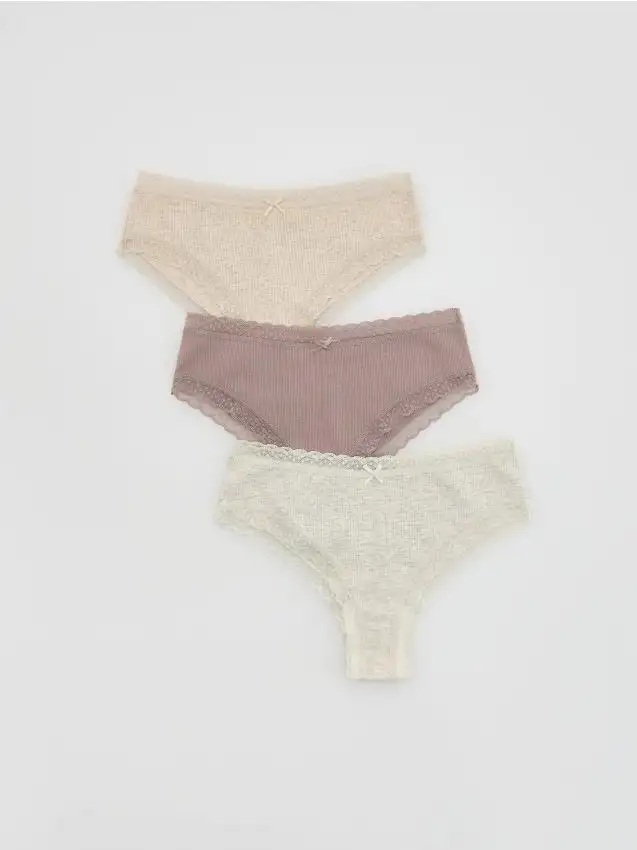 Slip hipster – confezione da 3 Colore nude