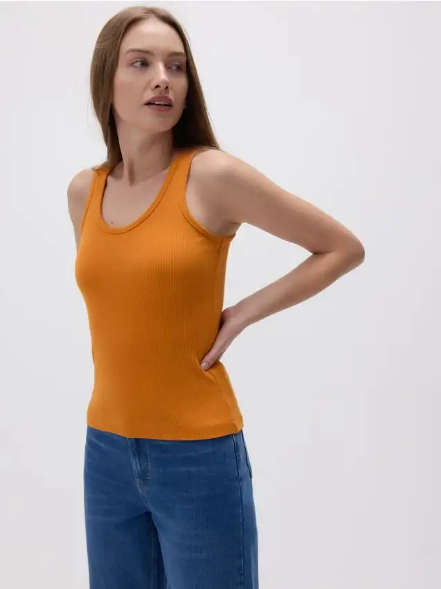 Top in cotone Colore arancione