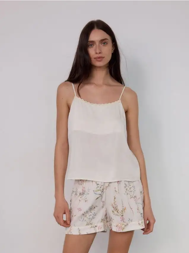 Set pigiama da due pezzi in viscosa Colore nude