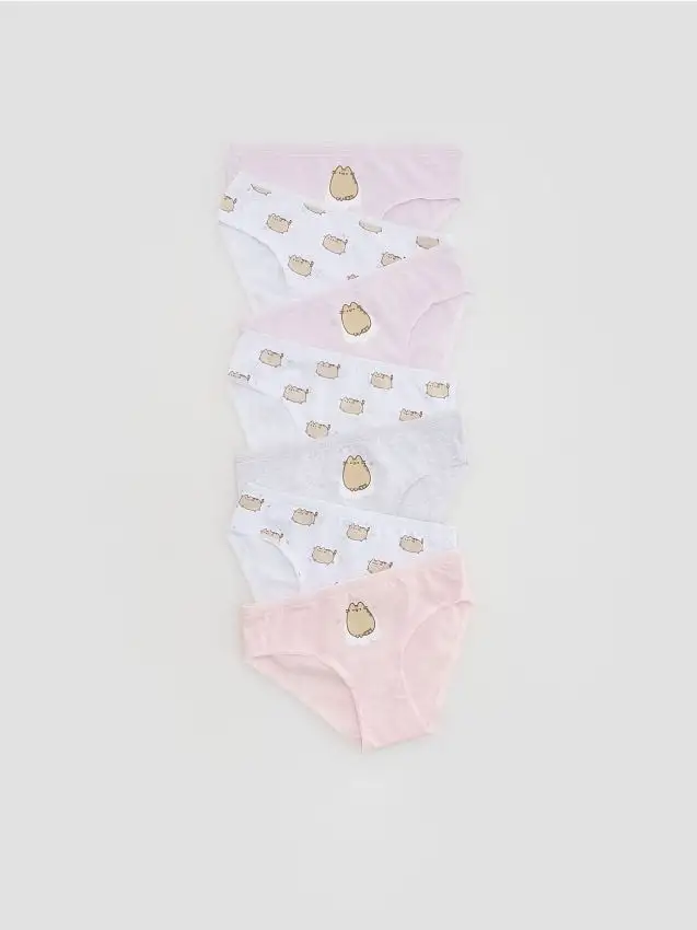 Confezione da 7 slip in misto cotone Pusheen Colore rosa pastello