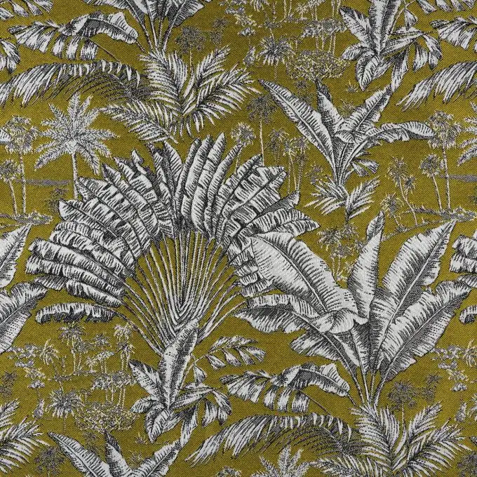 Tessuto jacquard palme Angkor oro
