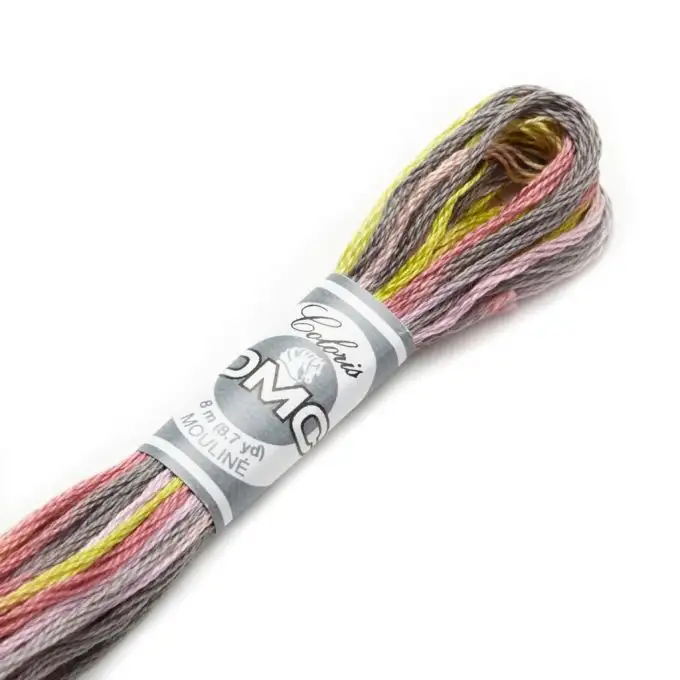 Filato mouliné Variation da ricamare grigio e rosa COL 4509