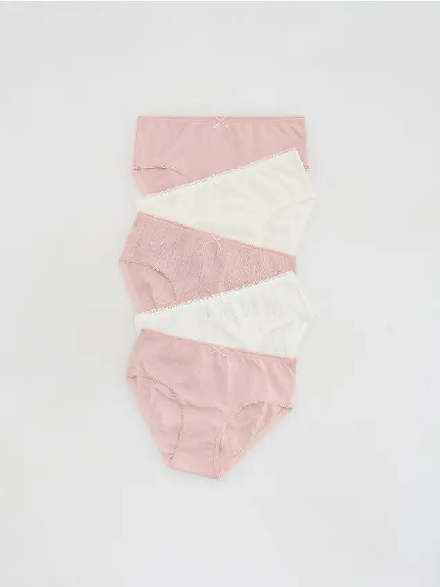 Confezione da 5 paia di slip in misto cotone Colore rosa pastello