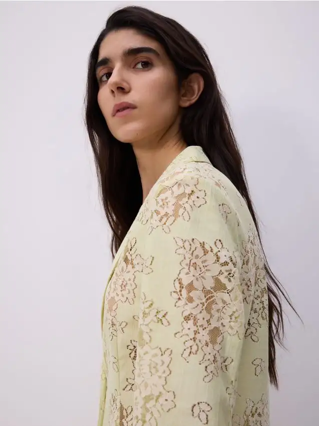 Blazer in pizzo Colore verde pallido