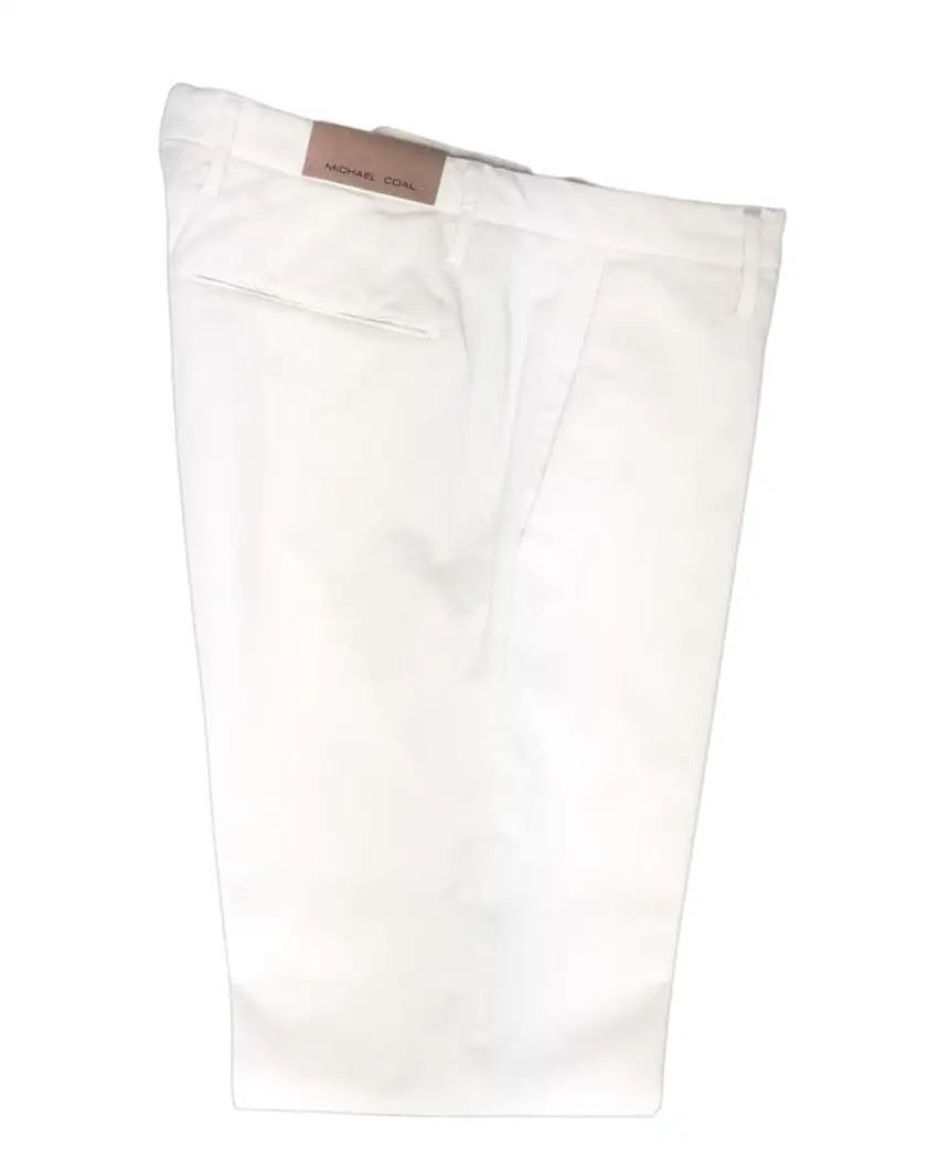 Michael Coal Capri Uomo Pantalone Panna in Cotone Stretch