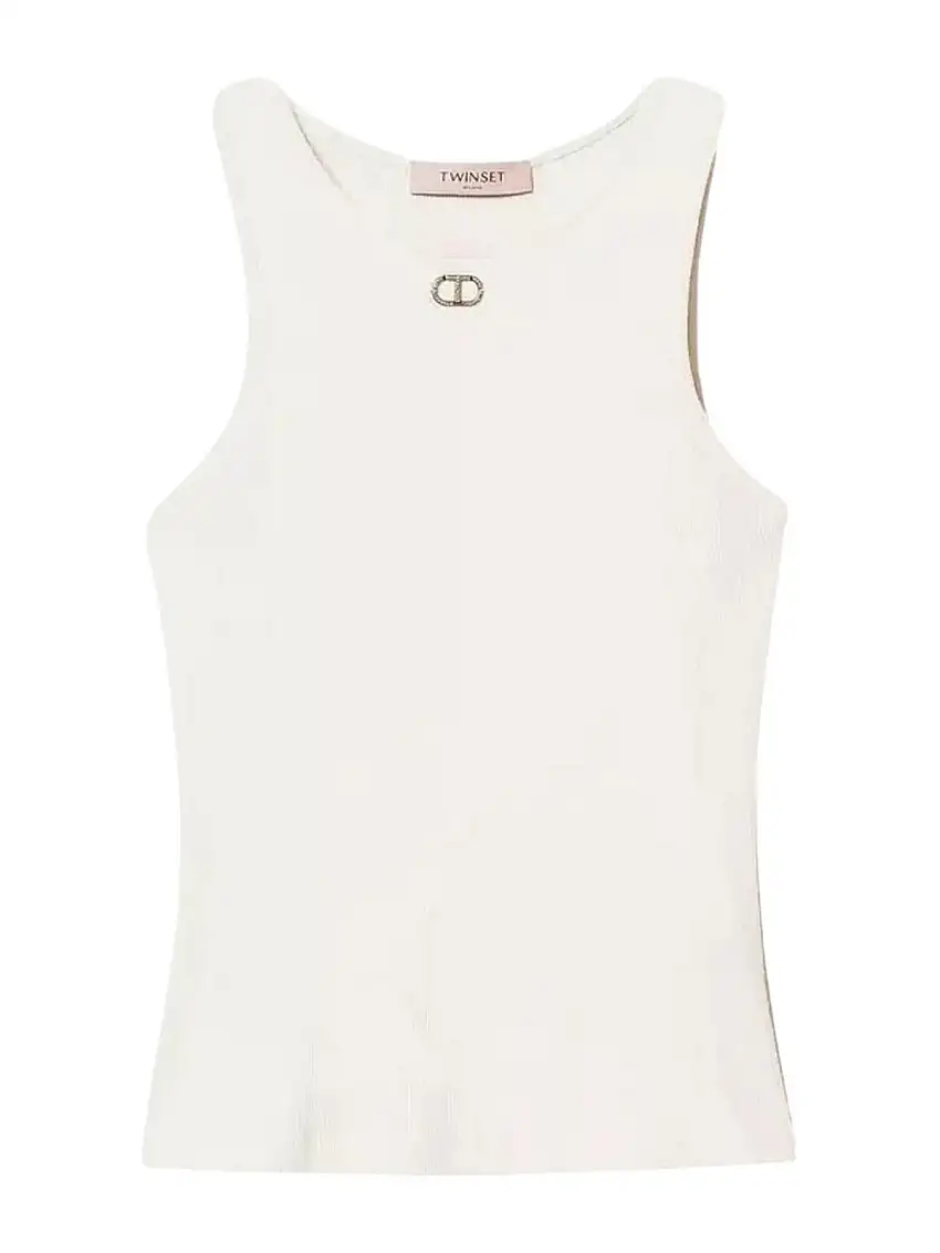 TWINSET Women's Tank Top 251TP2550 00001 White