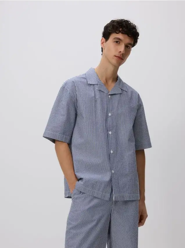 Camicia comfort fit in cotone Colore blu scuro