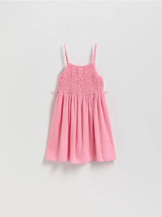 Abito con miscela di lino Colore rosa shocking