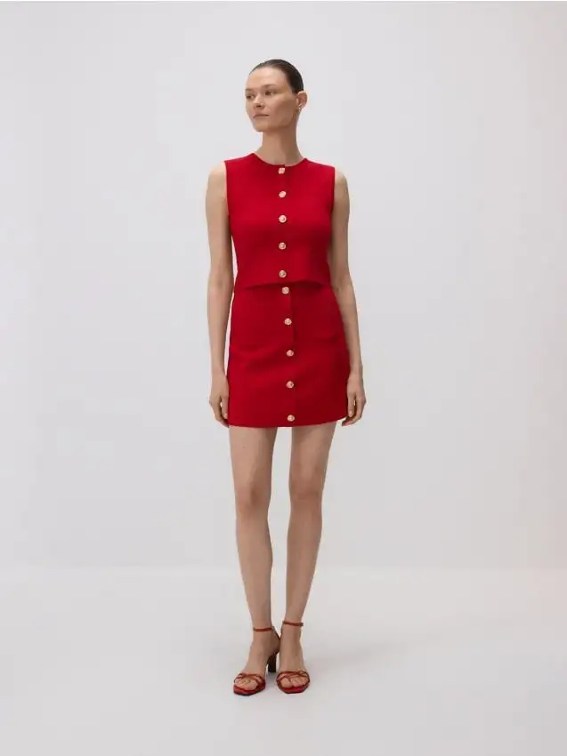 Gilet in maglia Colore rosso