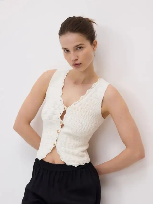 Gilet in maglia Colore bianco