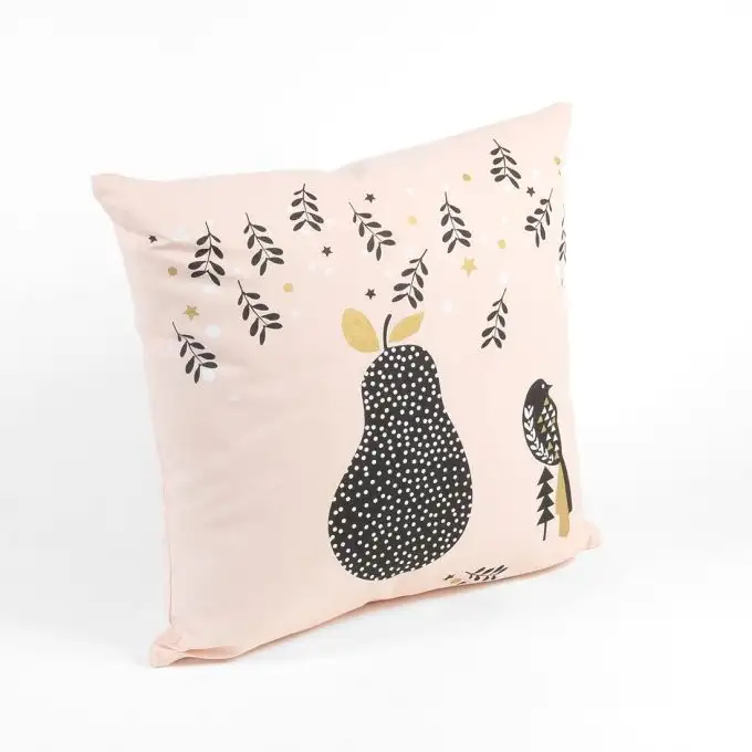 Cuscino a forma di pera rosa pallido e nero