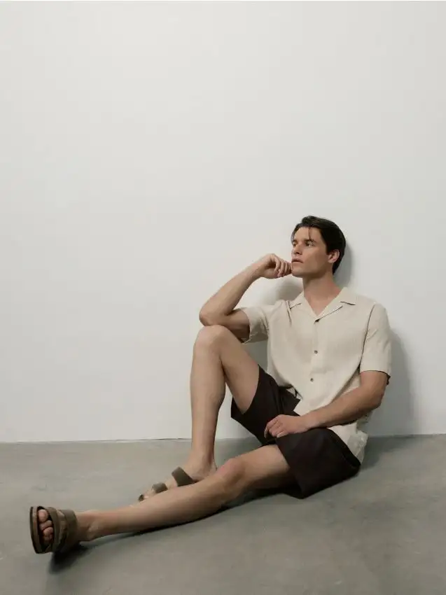 Camicia in misto lino Colore beige