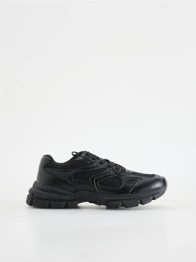 Sneakers in materiali misti combinati Colore nero