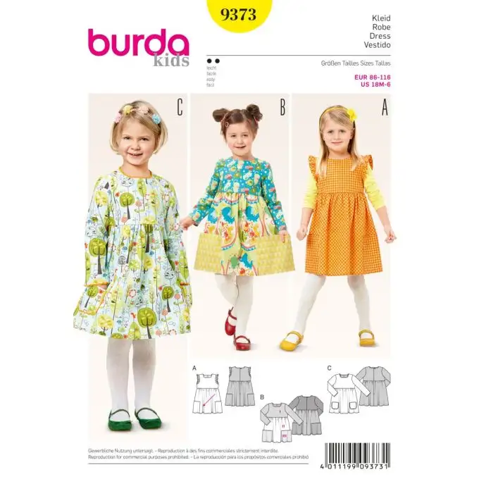 Vestito burda kids 9373 patron