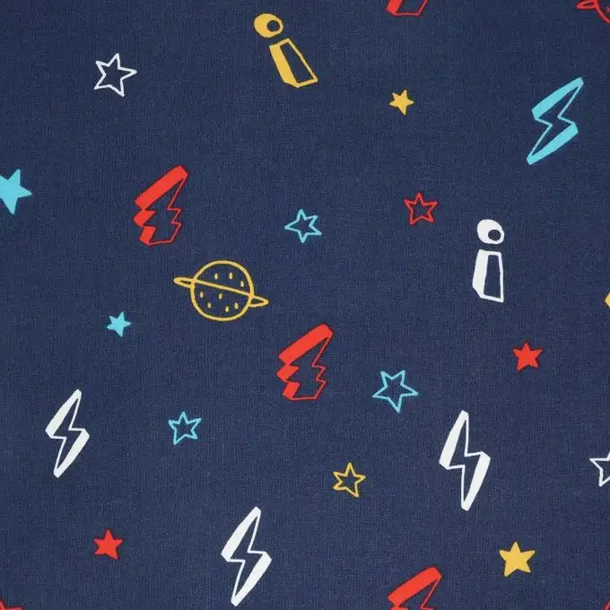 Tessuto popeline di viscosa fulmini blu