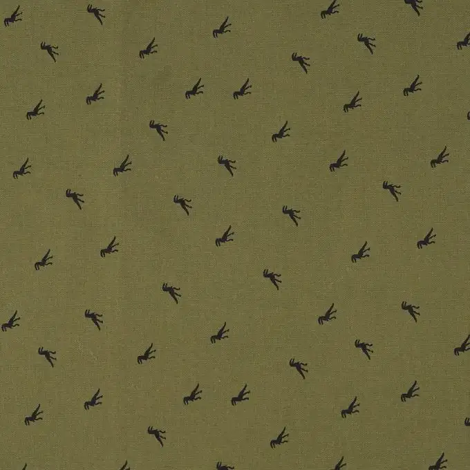 Popeline di cotone kaki con dinosauri