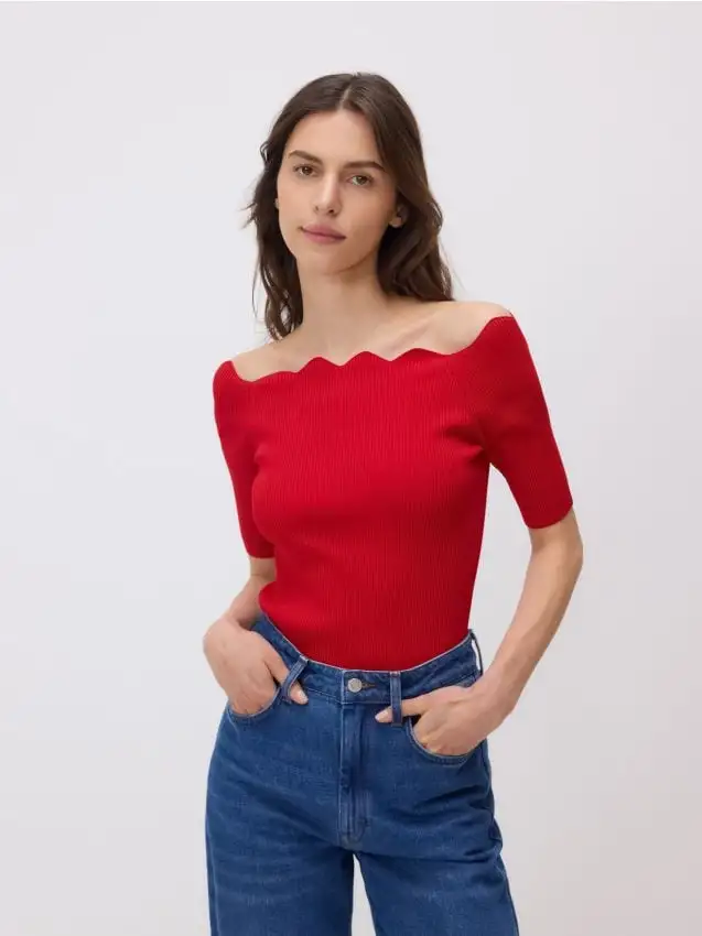 Camicetta in misto viscosa Colore rosso