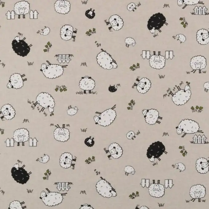 Tessuto cotone spesso pecore nere