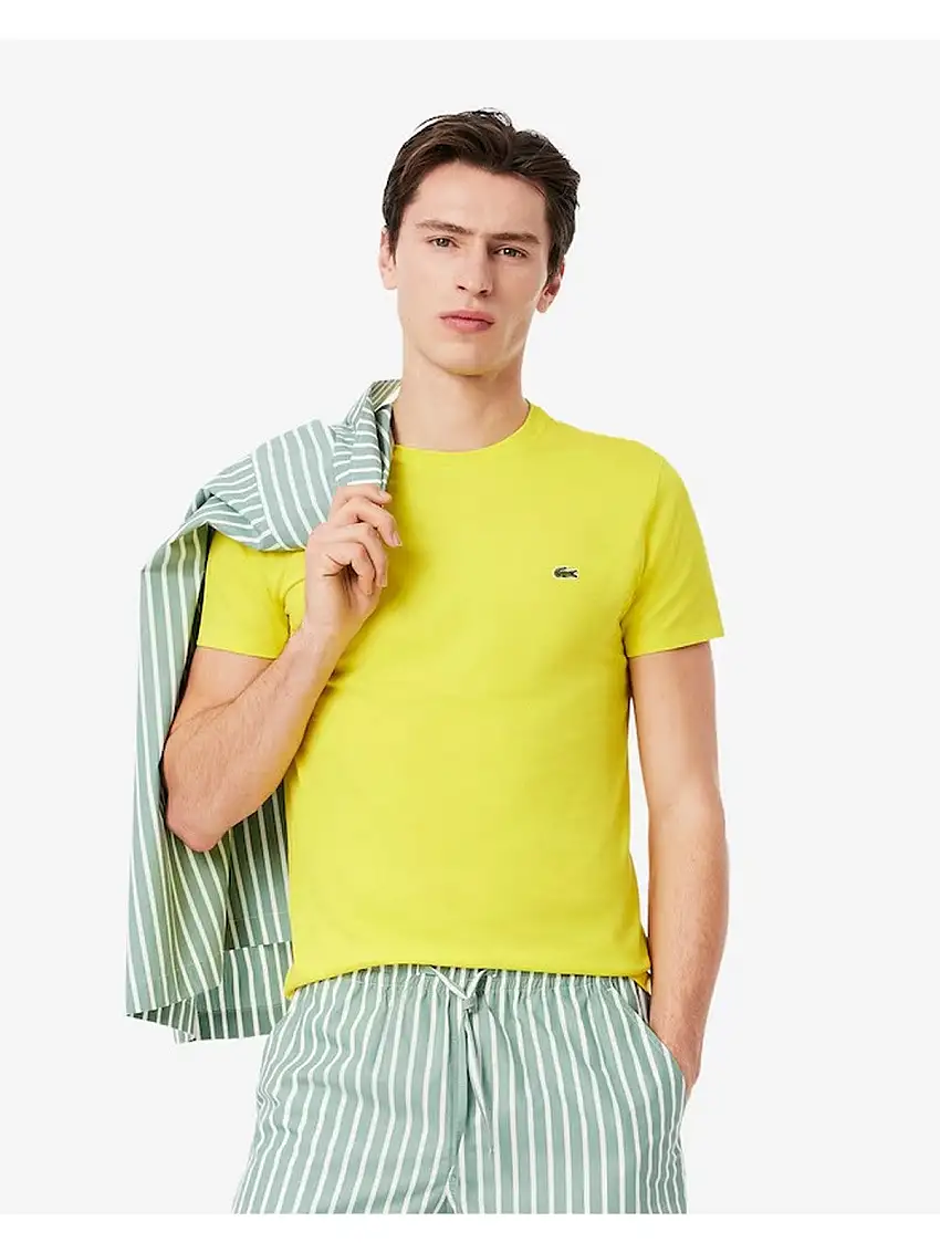 LACOSTE Men's T-shirt TH6709 Z6S Yellow