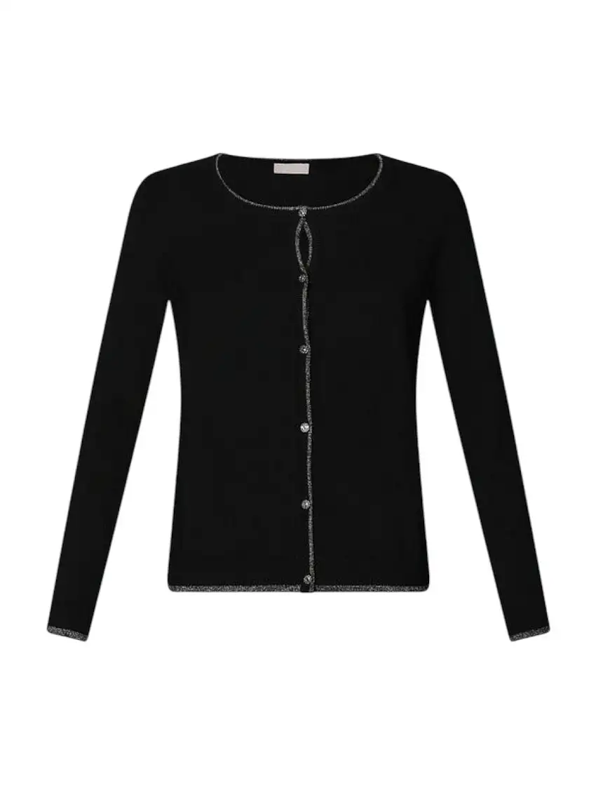 LIU JO WHITE Women's Cardigan WXX056MS49I 22222 Black
