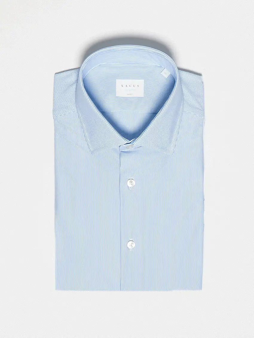 Camicia Active a Righe Bianco/Celeste