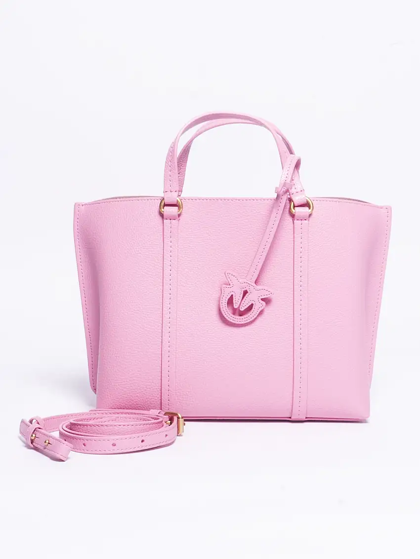 Shopper in Pelle Bottalata Accoppiata Rosa