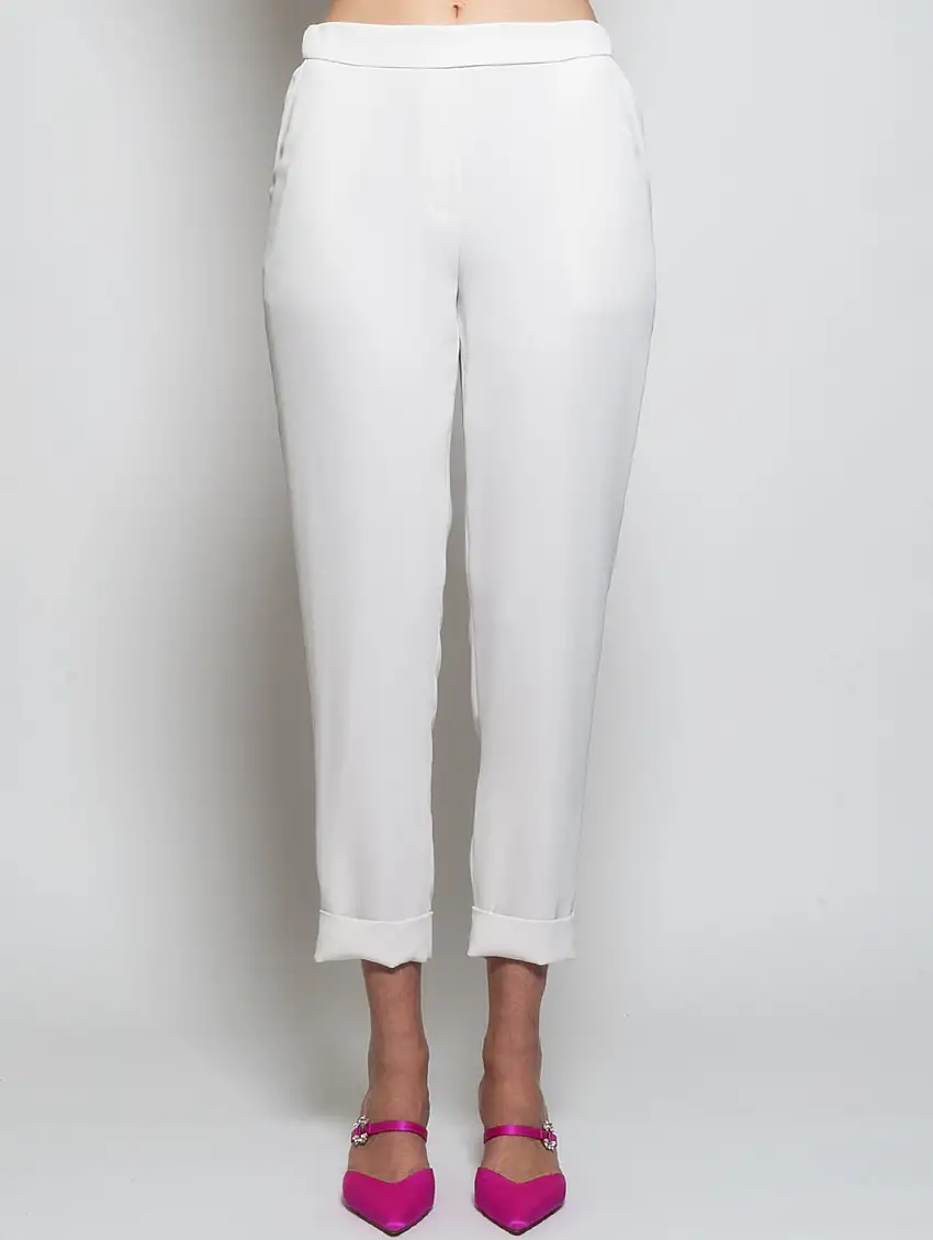 Pantaloni in Cady Panna