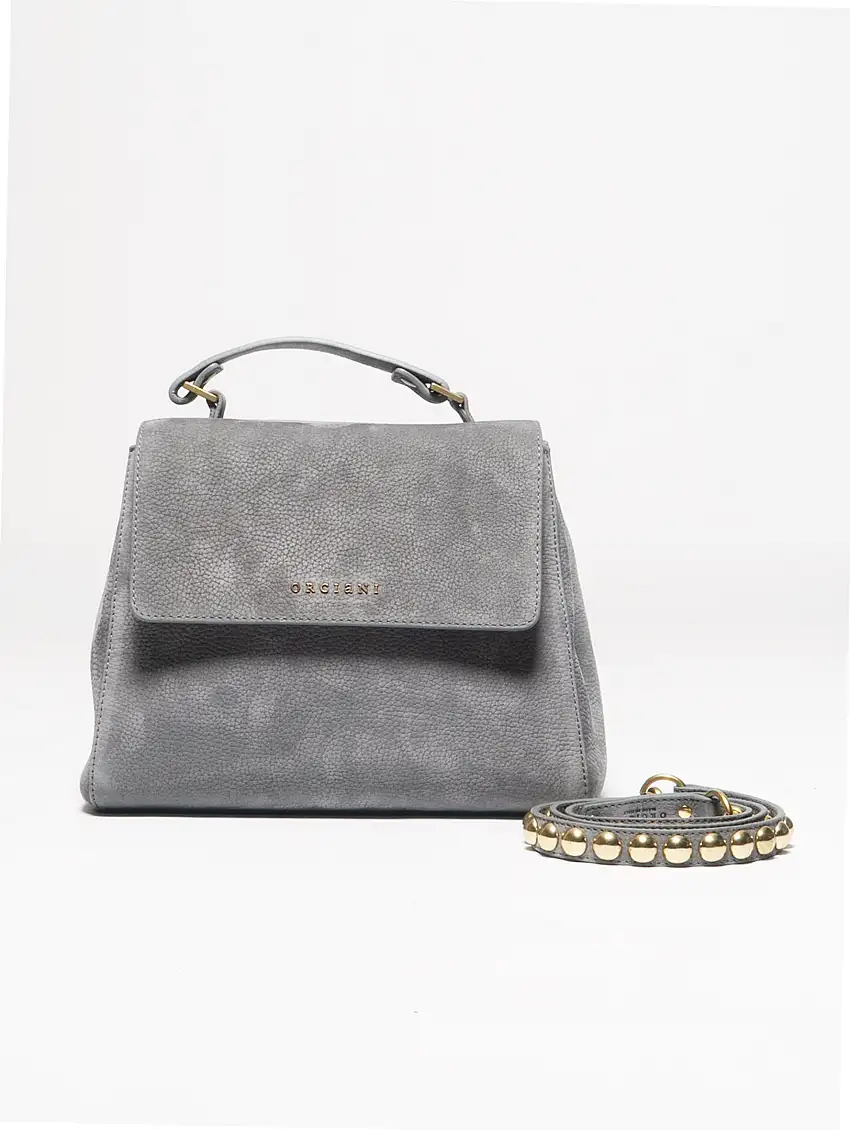 Borsa Sveva in Pelle Scamosciata Grigio