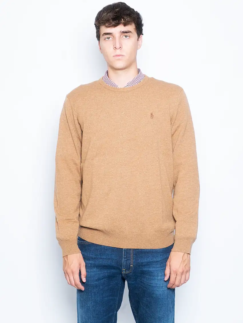 Maglia Girocollo in Lana Cammello