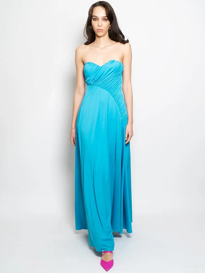 Abito Lungo Arricciato Amy Oceano