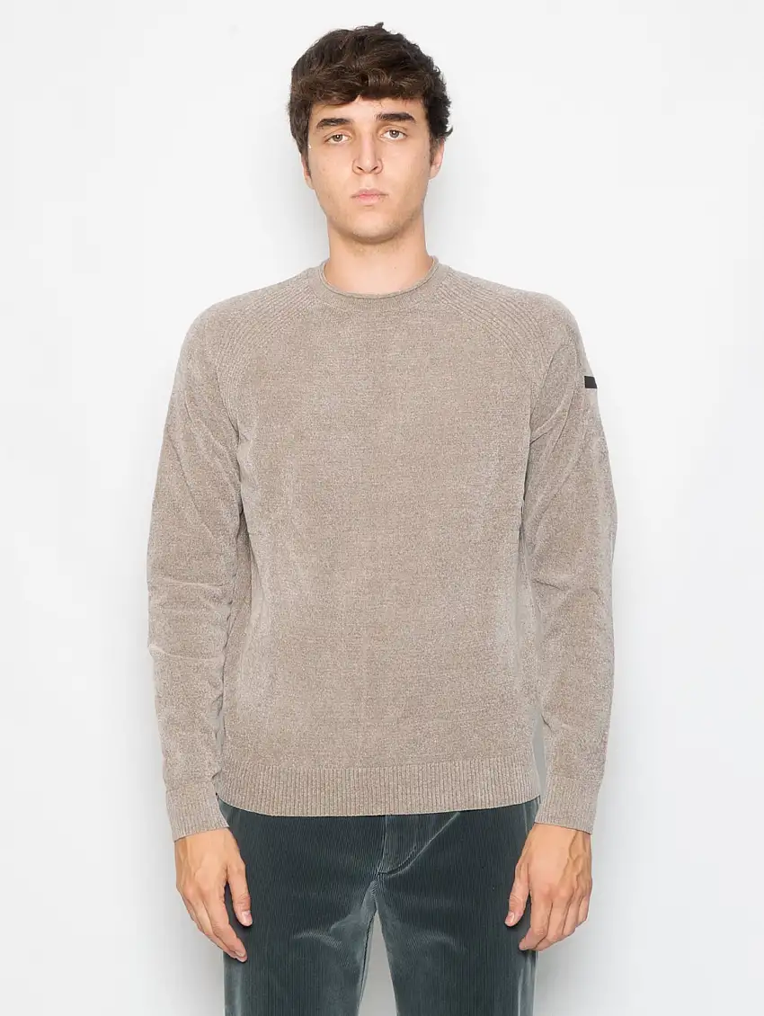 Maglia Girocollo in Ciniglia Tortora