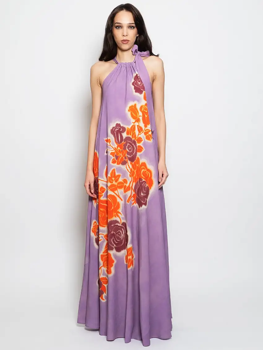 Abito con Scollo all'Americana Lilla