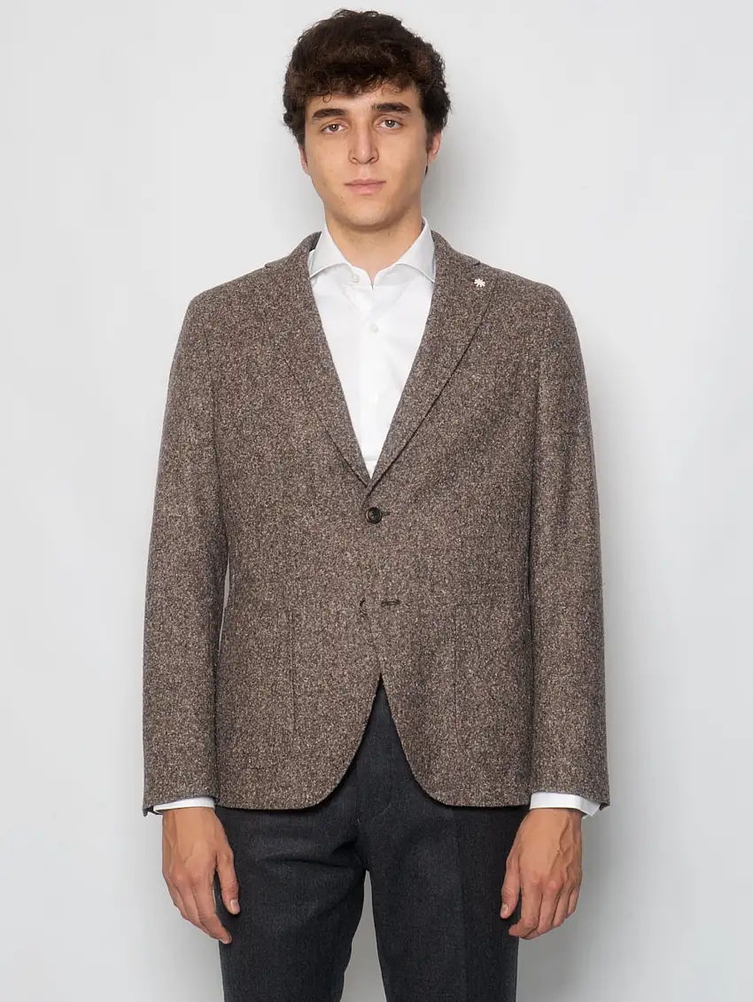 Giacca in Lana Bouclè Beige