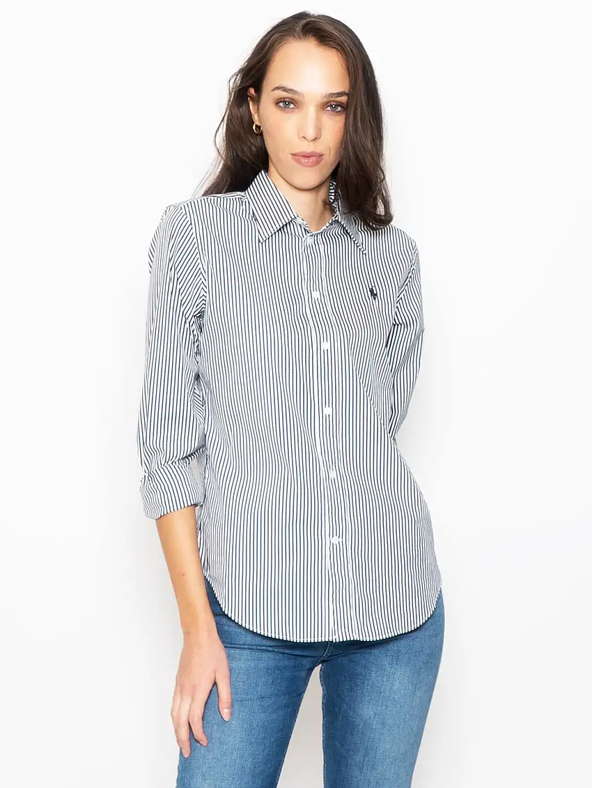 Camicia in Popeline a Righe Bianco/Nero