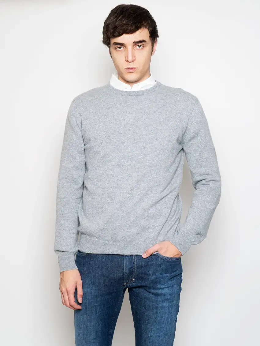 Maglia Girocollo in Cashmere Granito