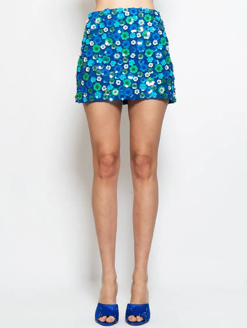 Mini Gonna con Paillettes Bluette