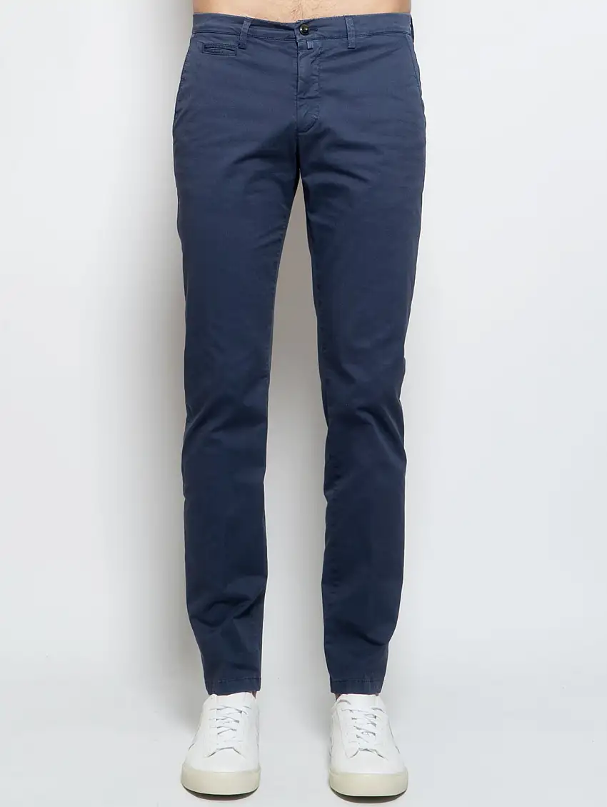 Pantaloni Chino in Cotone Blu