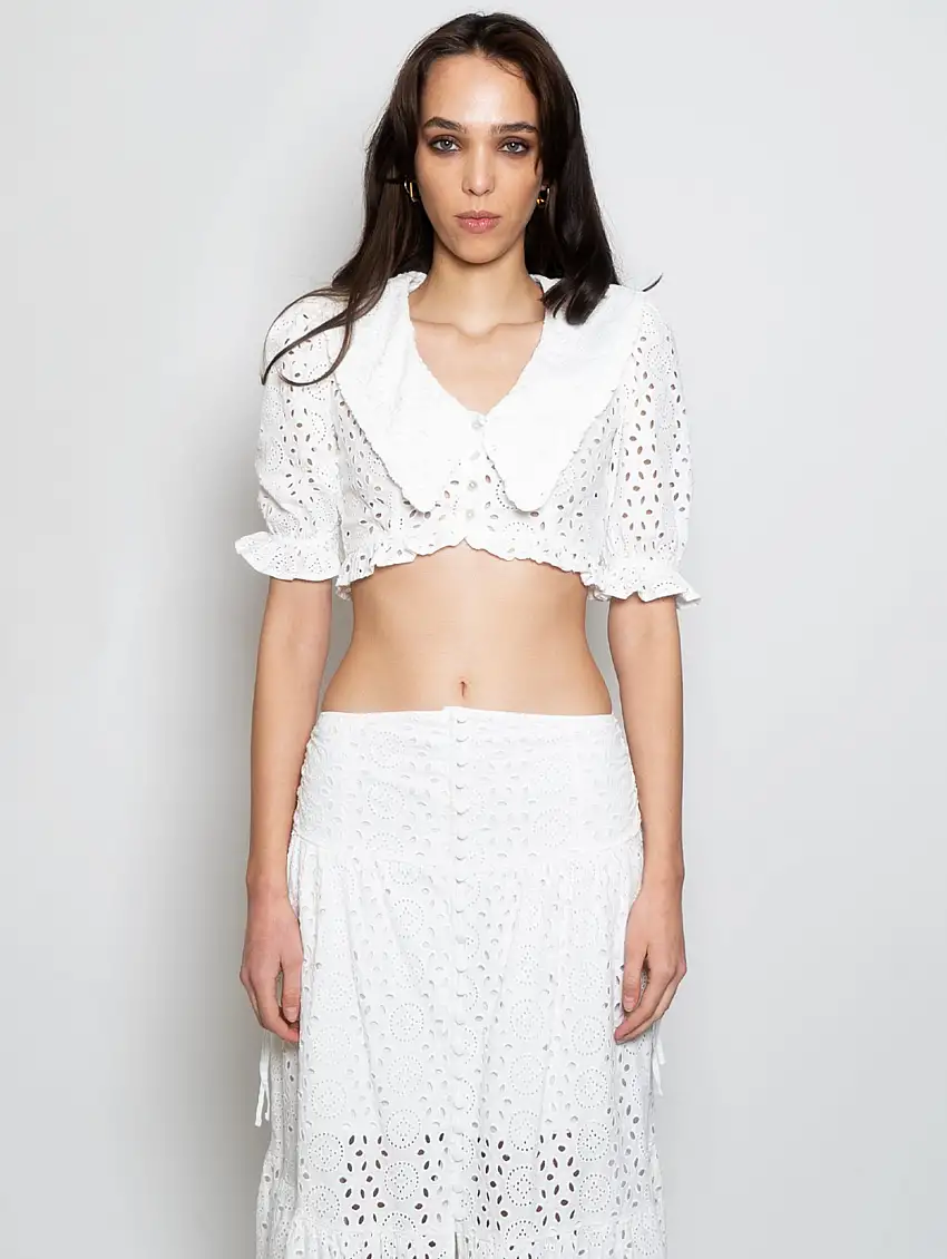 Top in Pizzo Sangallo Bianco