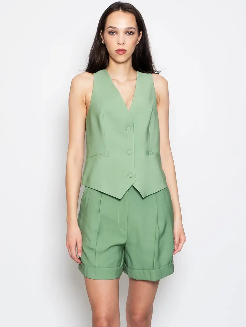 Gilet con Scollo a V Verde