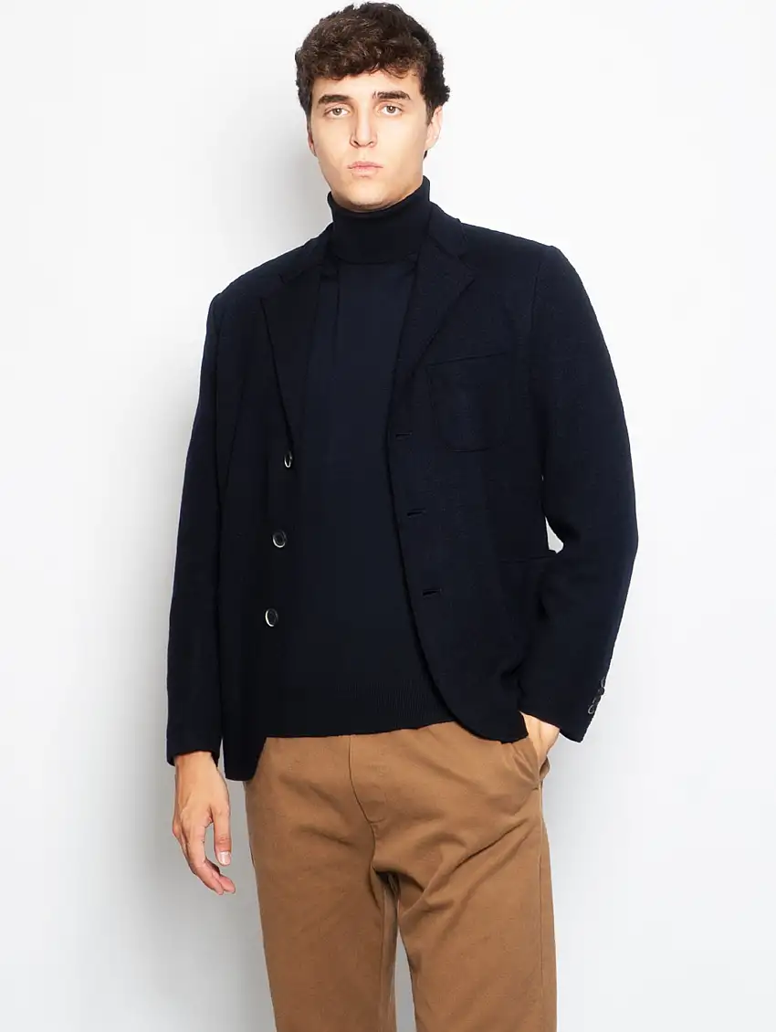 Giacca Slanegà in Panno di Lana Blu