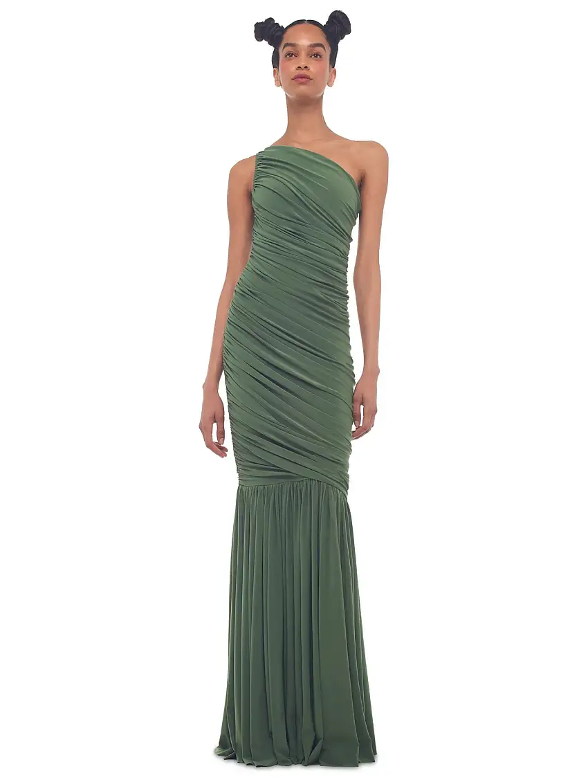 Abito Lungo Monospalla Verde