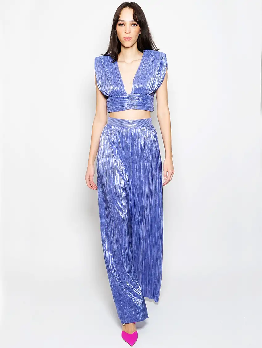 Top con Scollo a V Viola