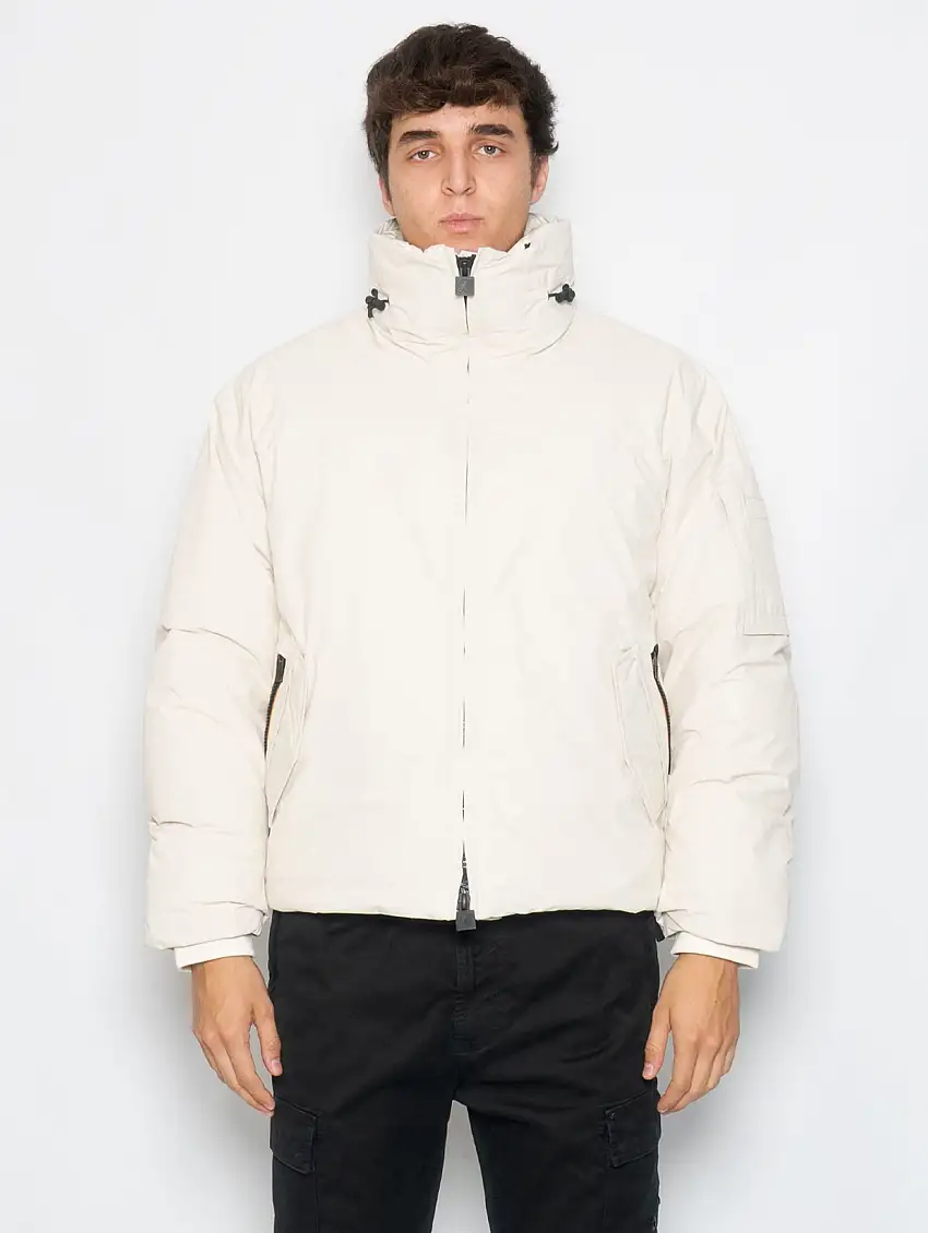 Piumino Ampio in Ripstop Beige/Ecru