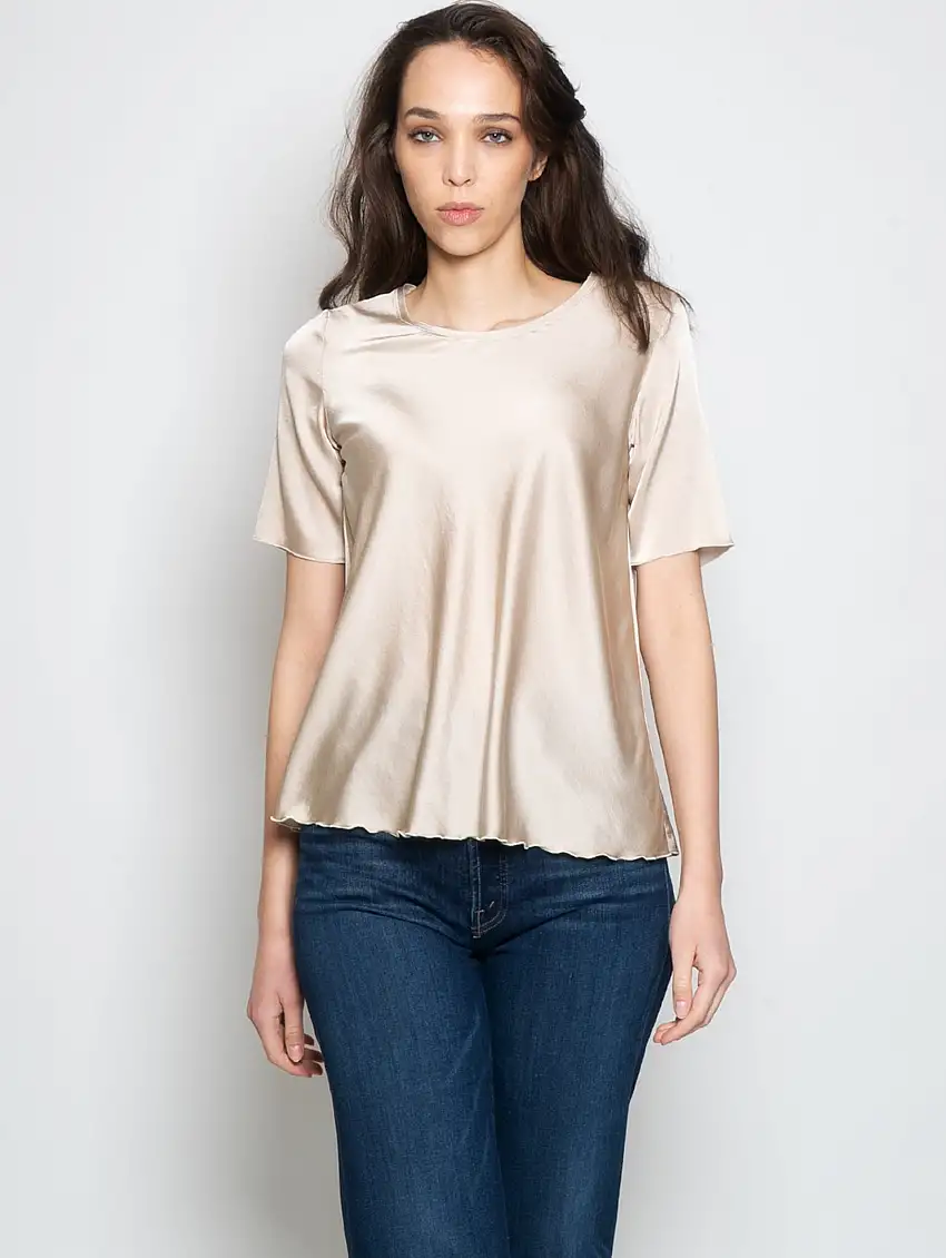 Blusa in Seta Sabbia