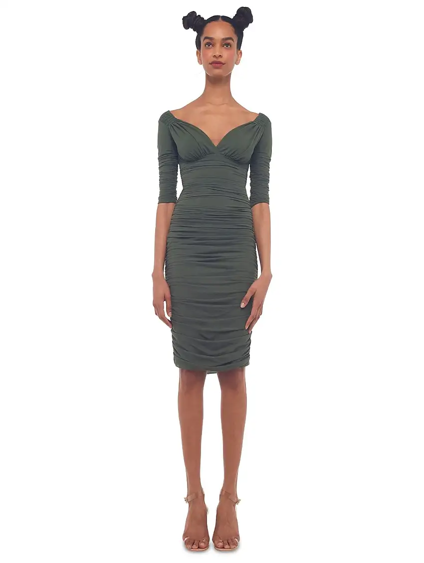 Abito con Scollatura Reversibile Verde