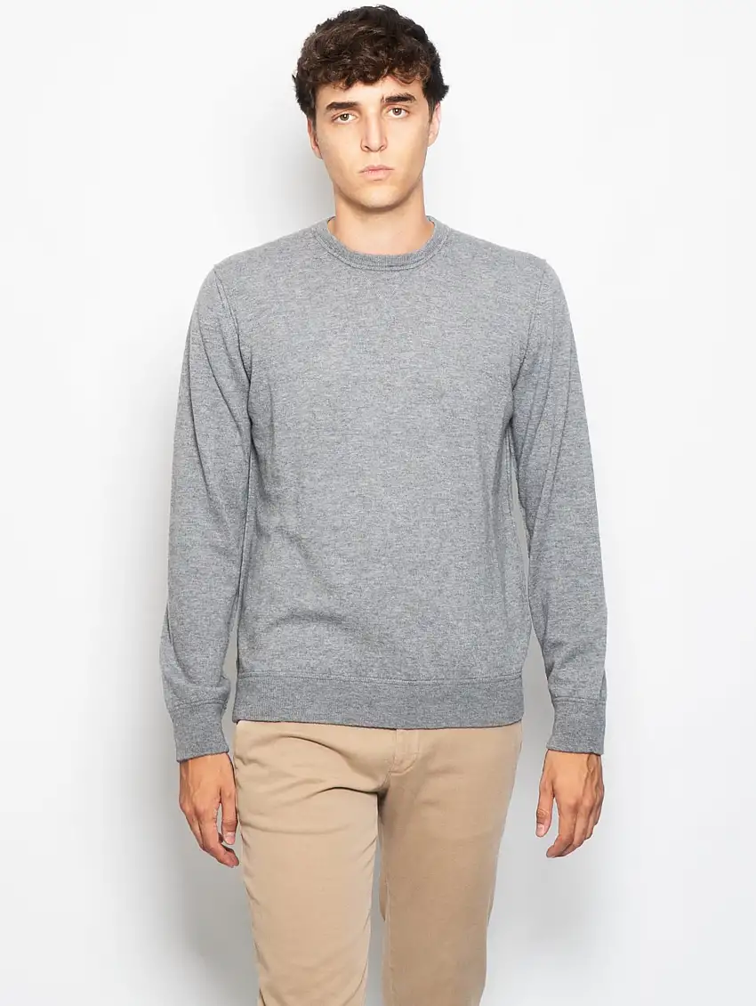 Maglia Girocollo Taglio Felpa Grigio